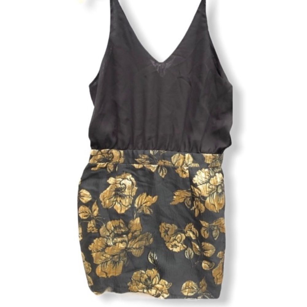 Armani Exchange Paris Gold Floral Mini Dress nwt